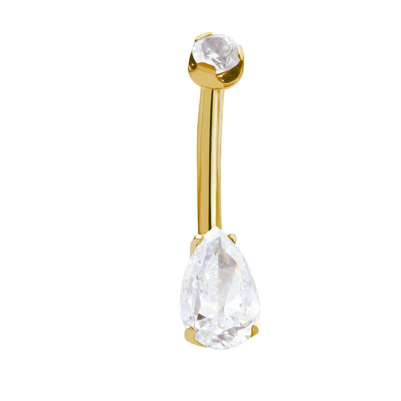 Pear drop Zirconia Navel Bar