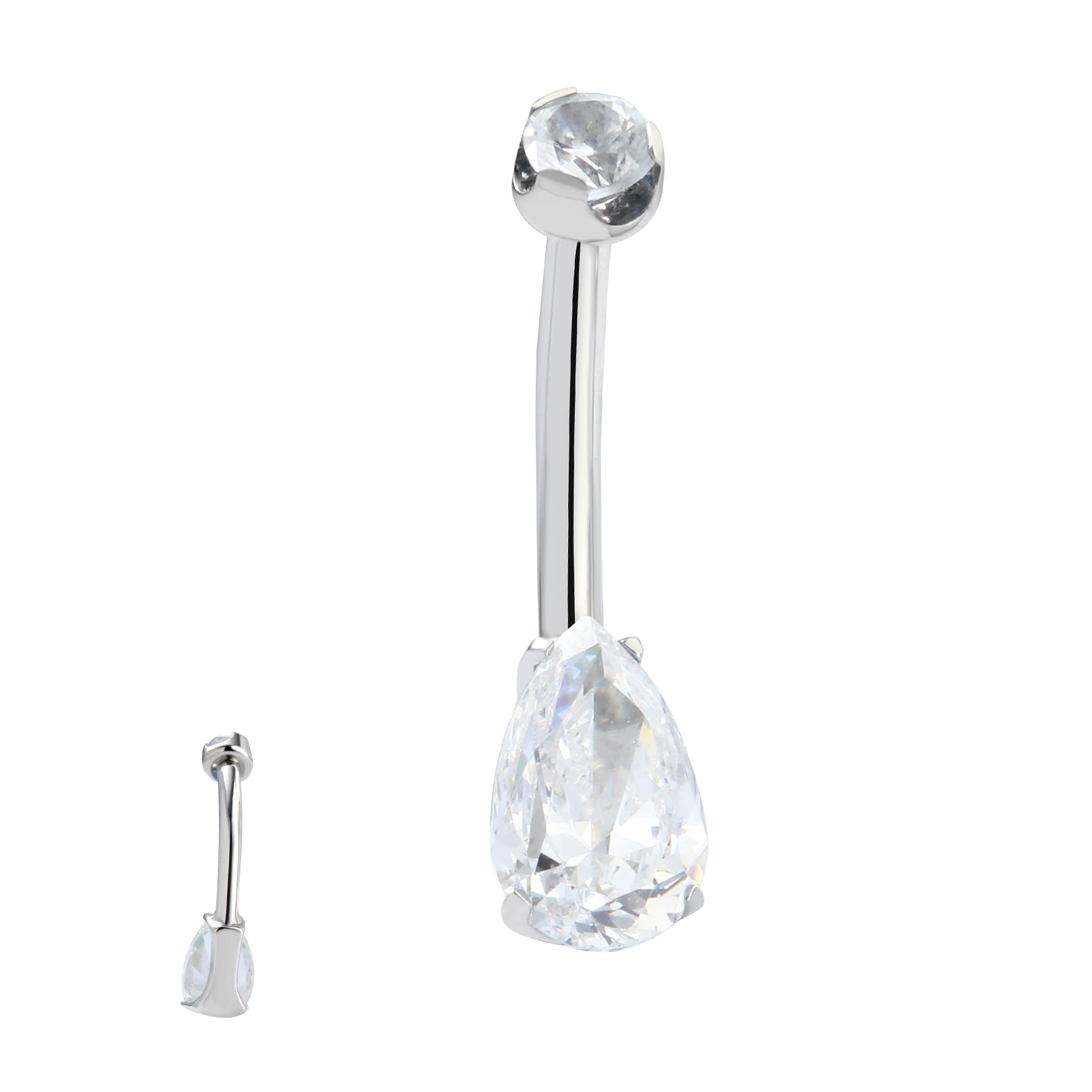 Pear drop Zirconia Navel Bar
