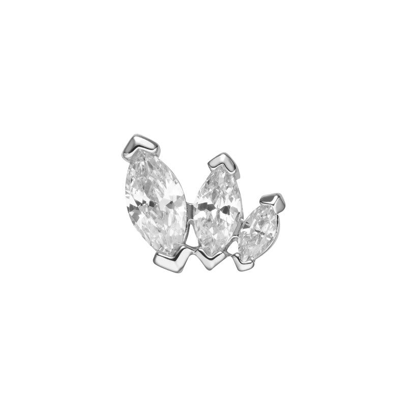 14K Solid Gold Tiered Triple Marquise
