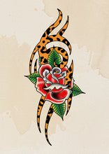 Load image into Gallery viewer, Leopard Print Print Tribal Rose