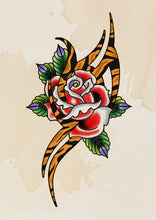 Load image into Gallery viewer, Tiger Print Tribal Rose