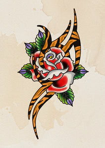 Tiger Print Tribal Rose