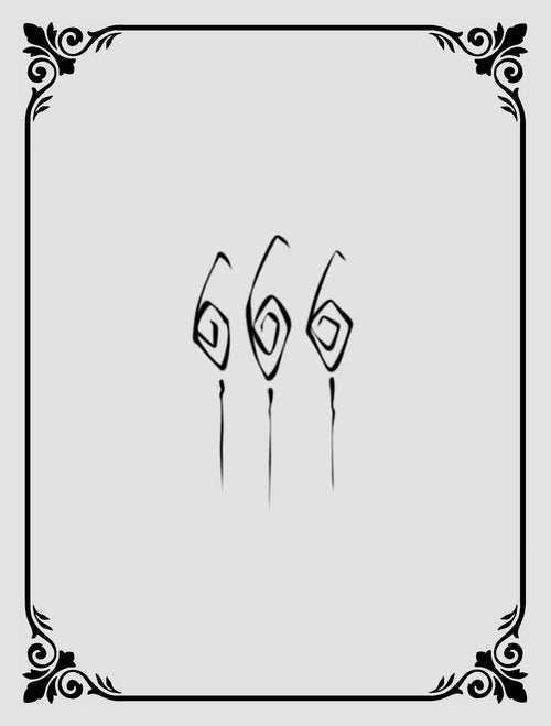 Occult-themed 666 tattoo design by JPD featuring bold illustrative ink and symbolic elements