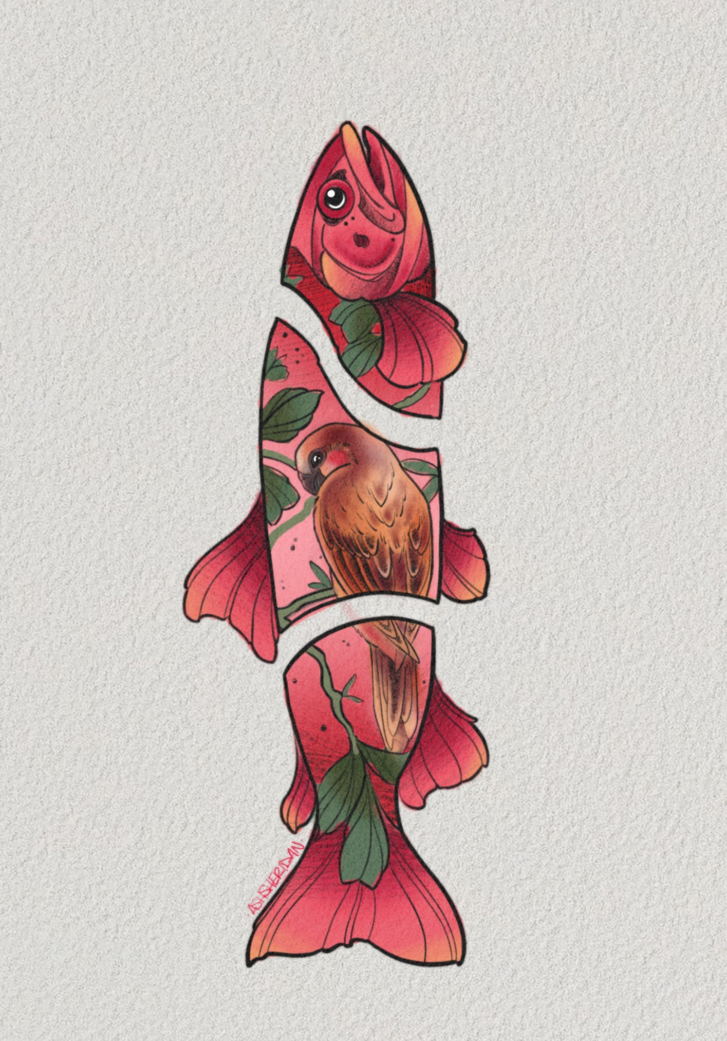 Fragmented Nature Tattoo Design by Ash Sheridan, exclusively at The Ink Factory