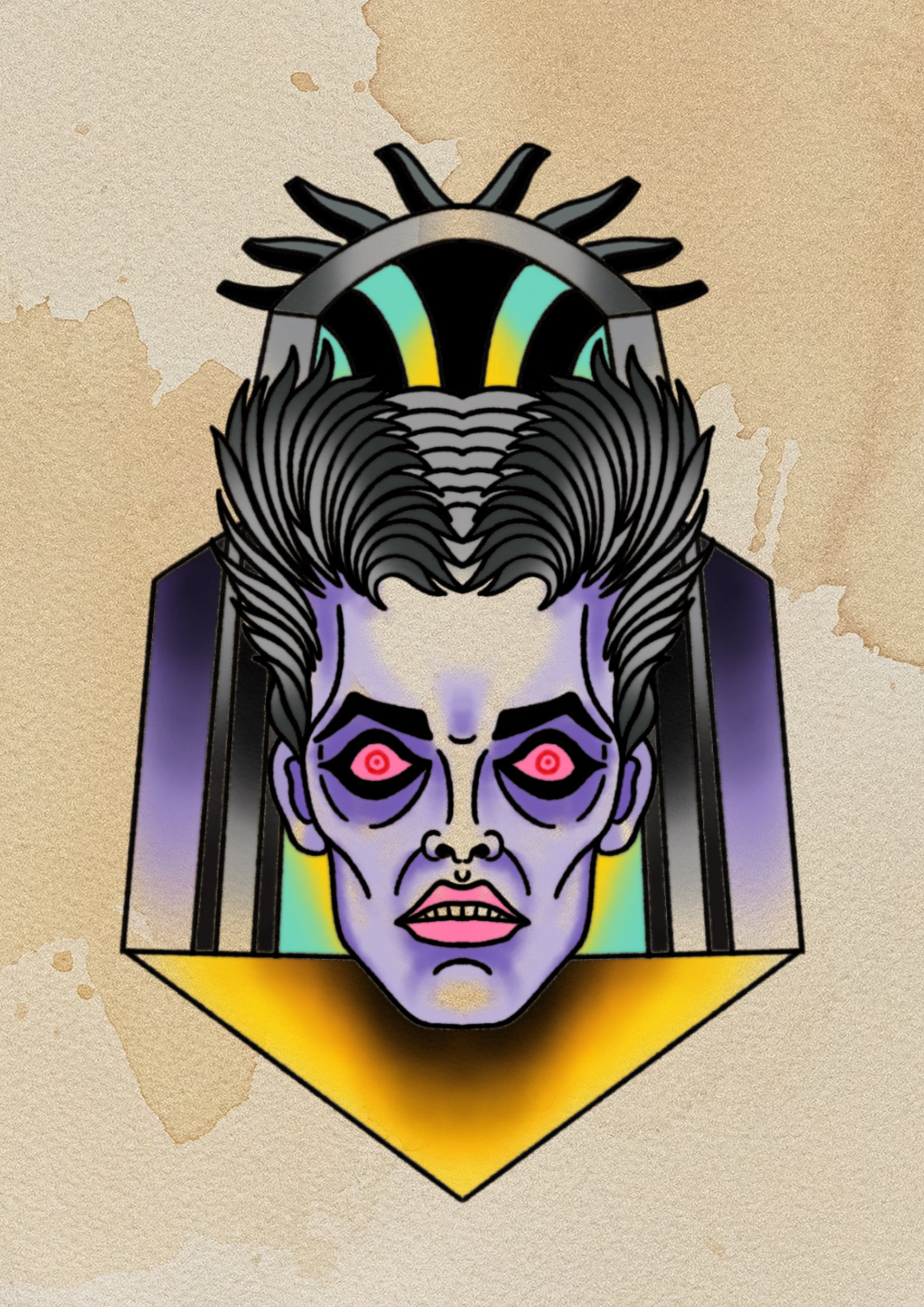 Gozer Ghostbusters flash tattoo by Sham B