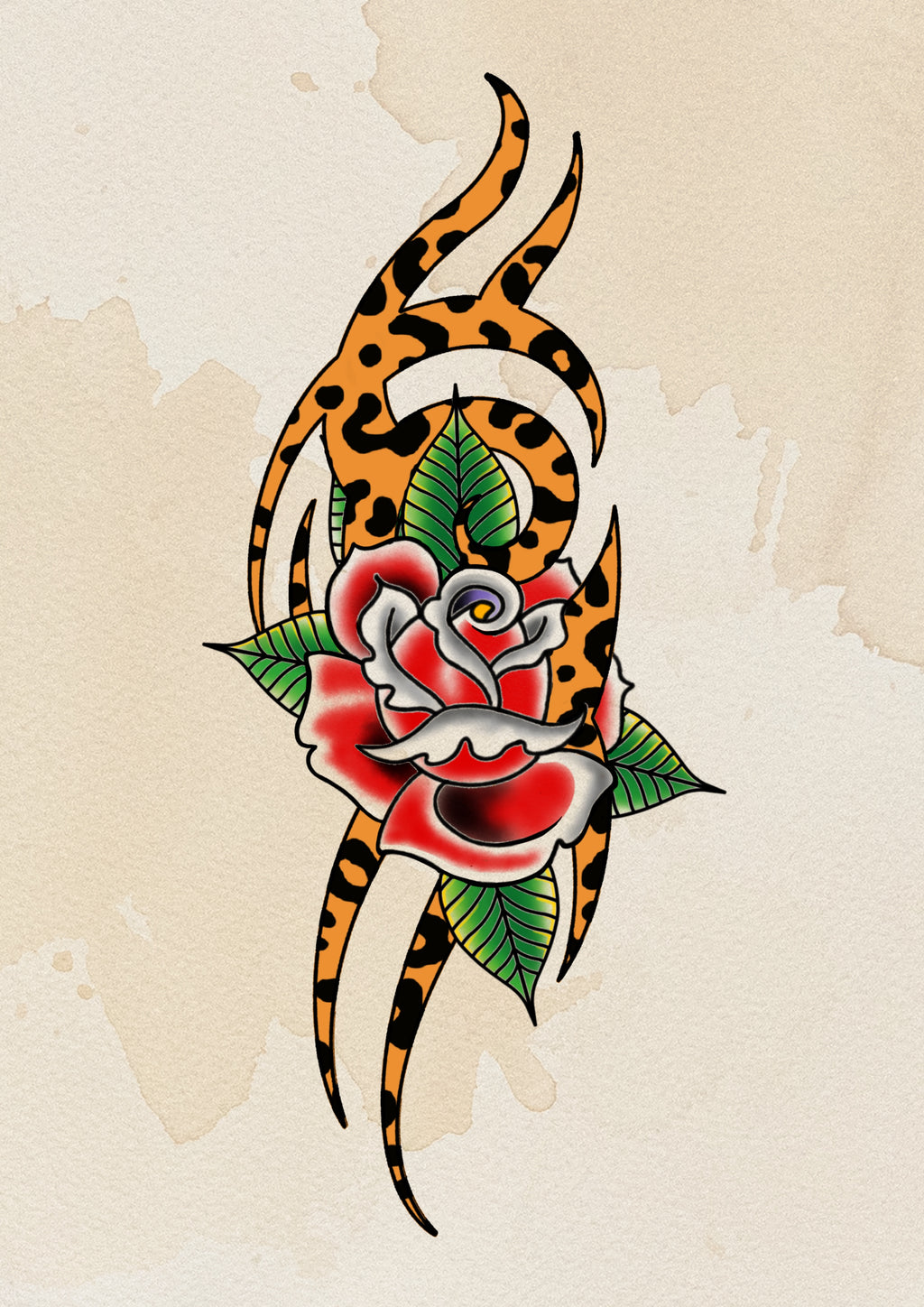 Tribal rose tattoo flash by Sham B 