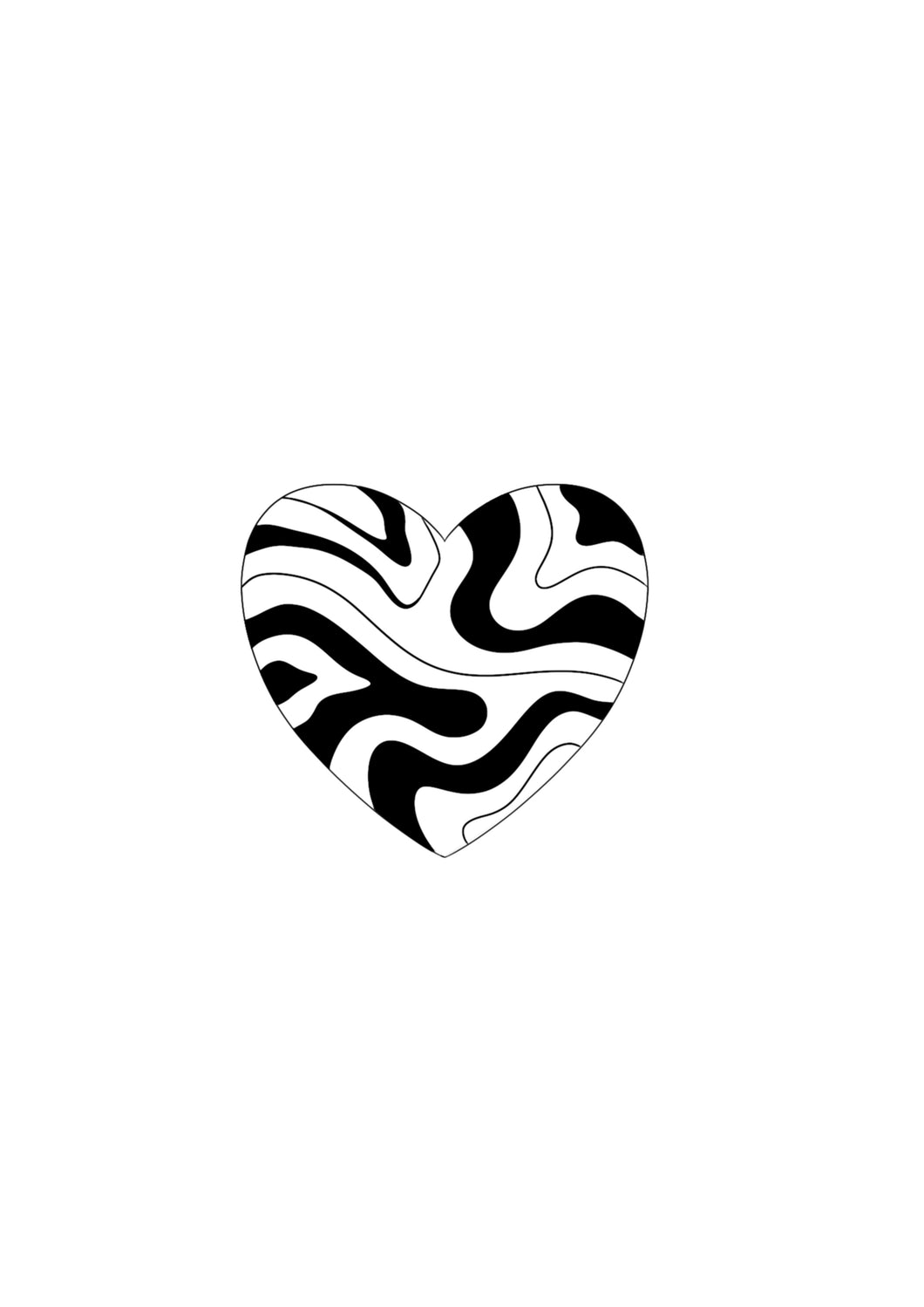 Abstract blackwork double heart flash by Mateus Luis featuring bold linework