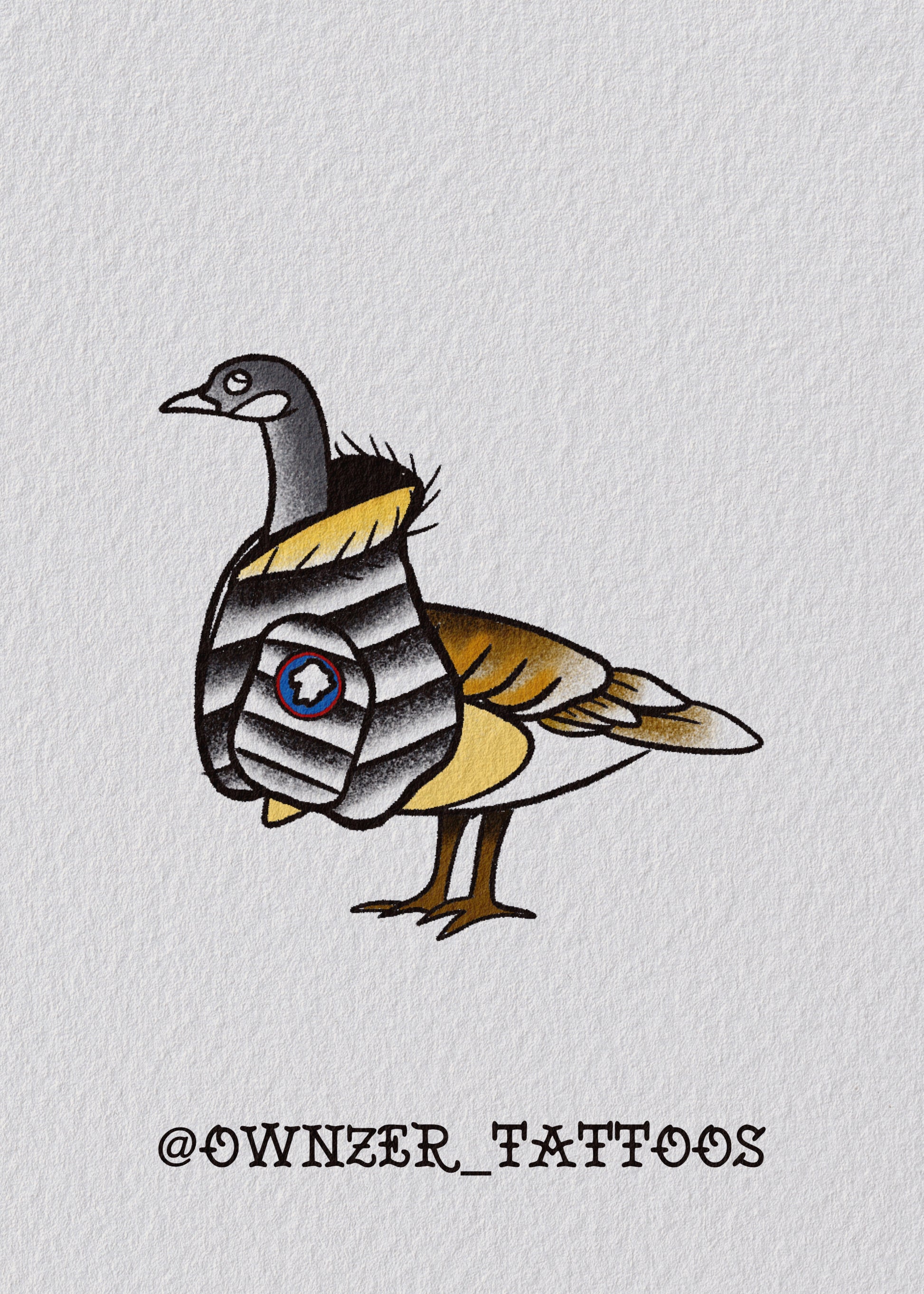 Canadian Goose Tattoo Design by Eoin– Wildlife Blackwork Flash at The Ink Factory Dublin

