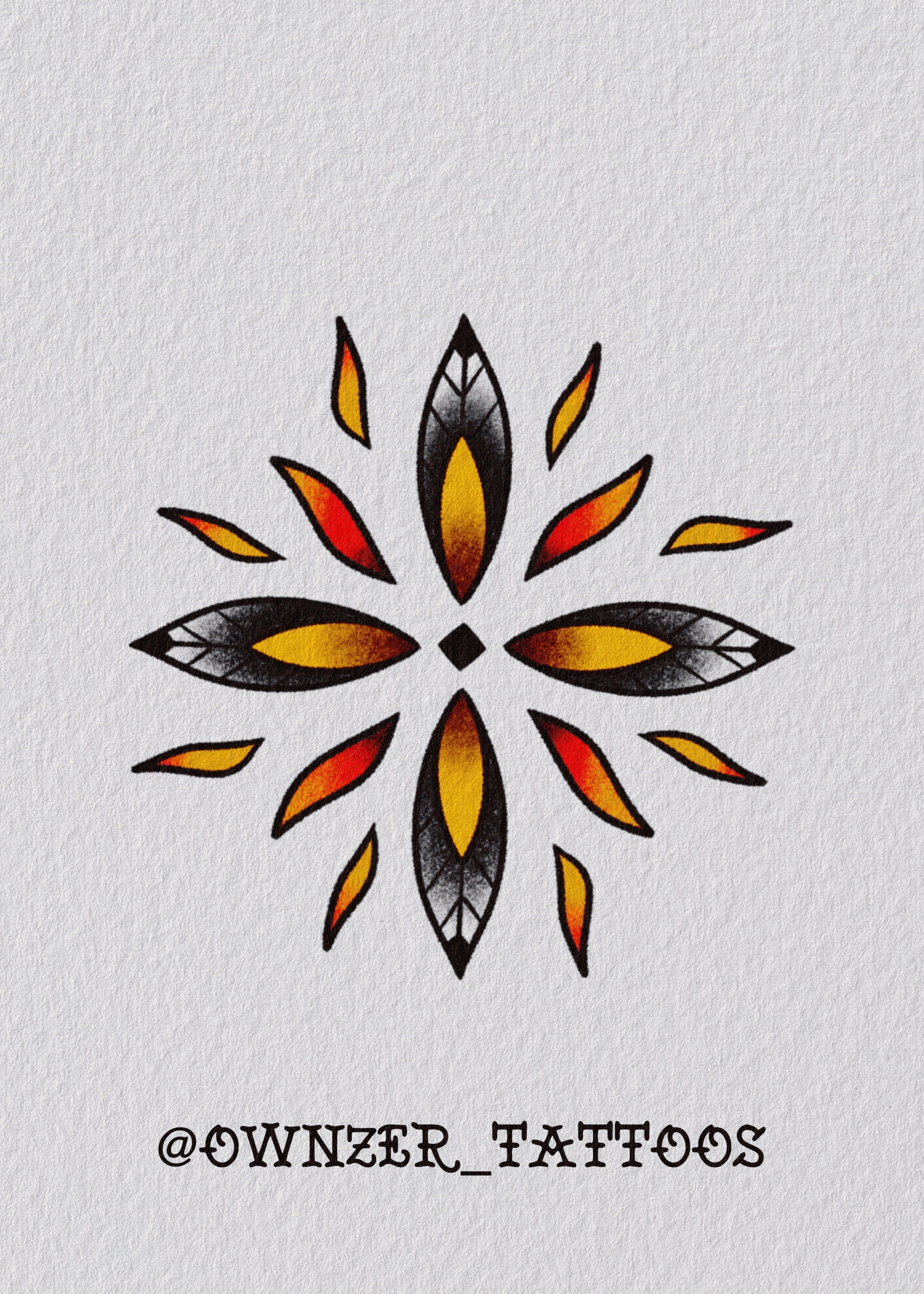 Fire Mandala Tattoo Design by Eoin – Elemental Flash at The Ink Factory Dublin