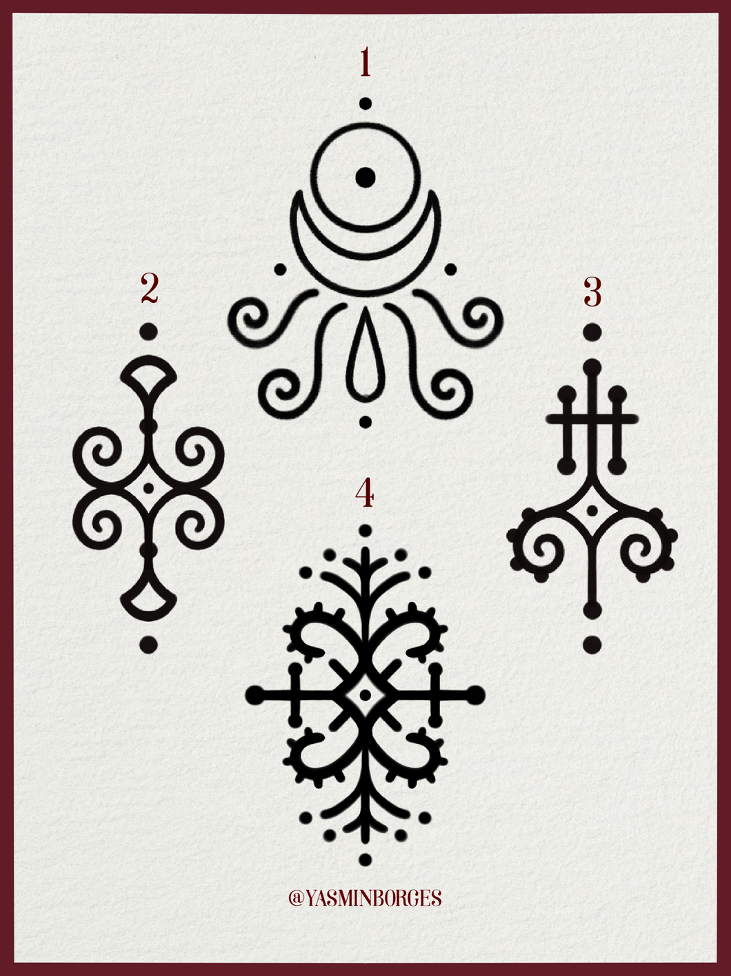 Exclusive Mirrored Tattoo Flash by Yasmin – Ornament III Ink Design

