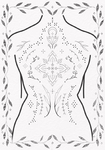 Exclusive ornamental back tattoo design by Jess with fine line symmetry and feminine surreal detail – The Ink Factory Dublin