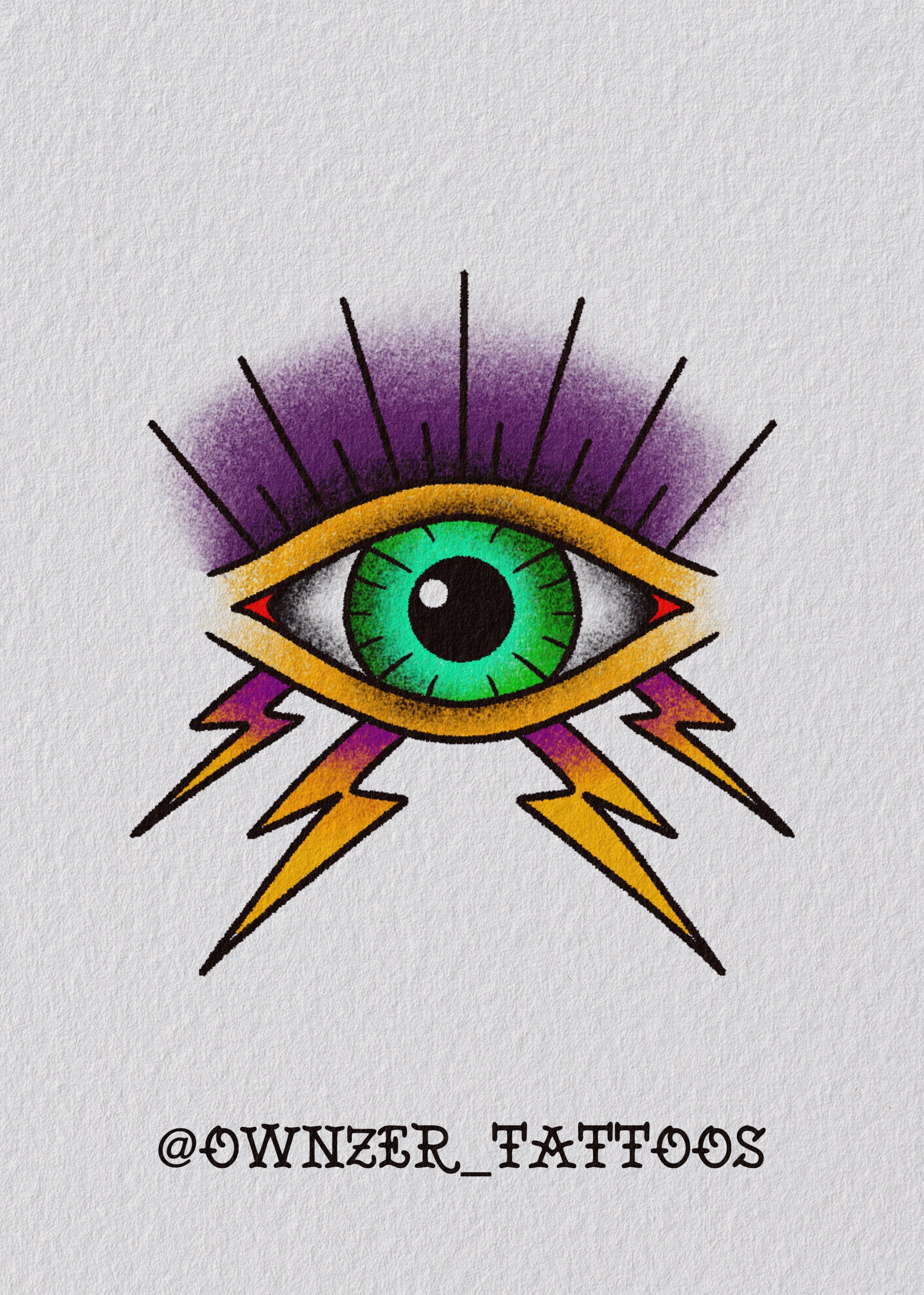Stormy Eye Tattoo Design by Eoin – Symbolic Surreal Flash at The Ink Factory Dublin

