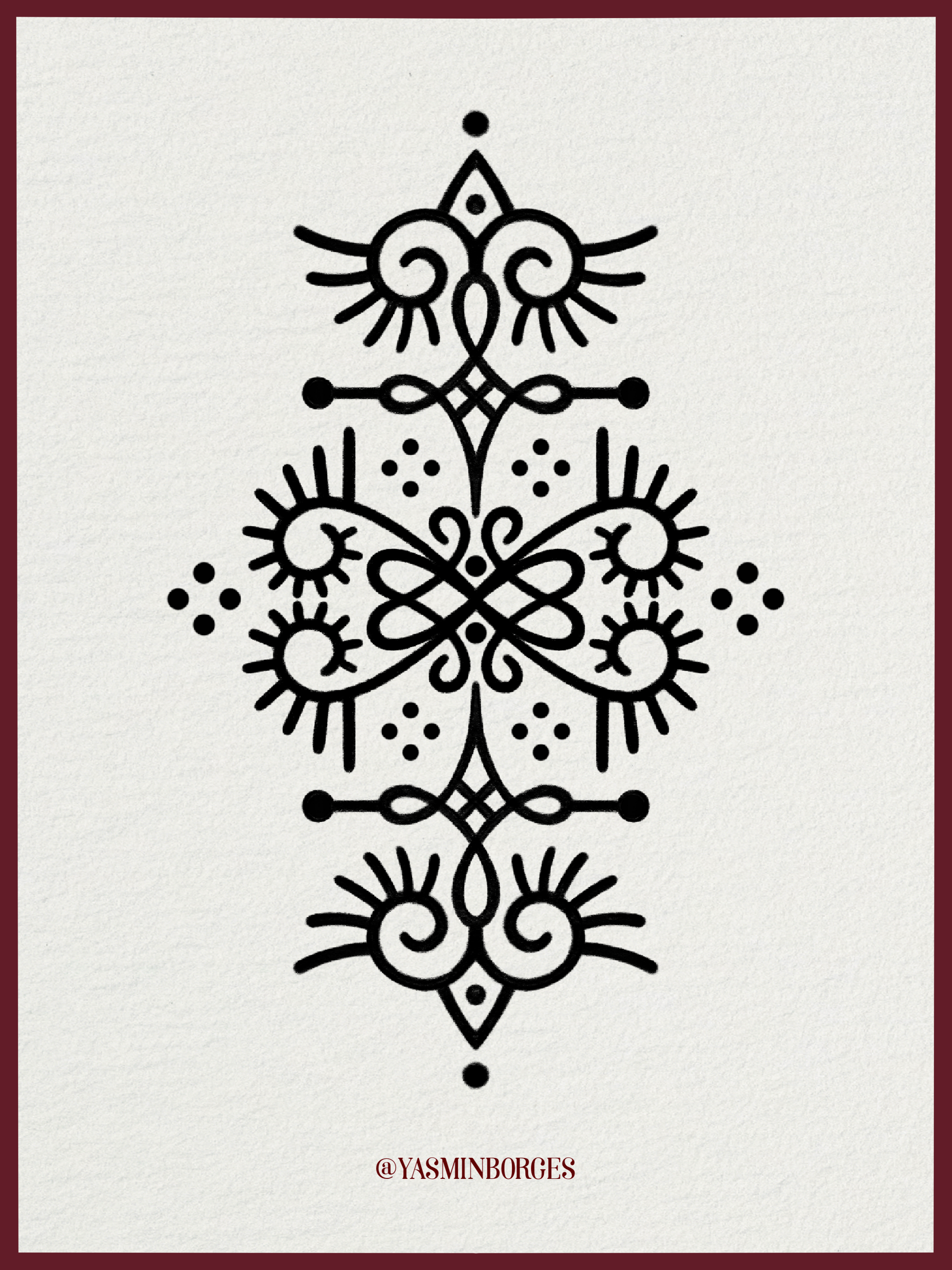 Exclusive Ornamental Tattoo by Yasmin – One-off Symmetrical Flash