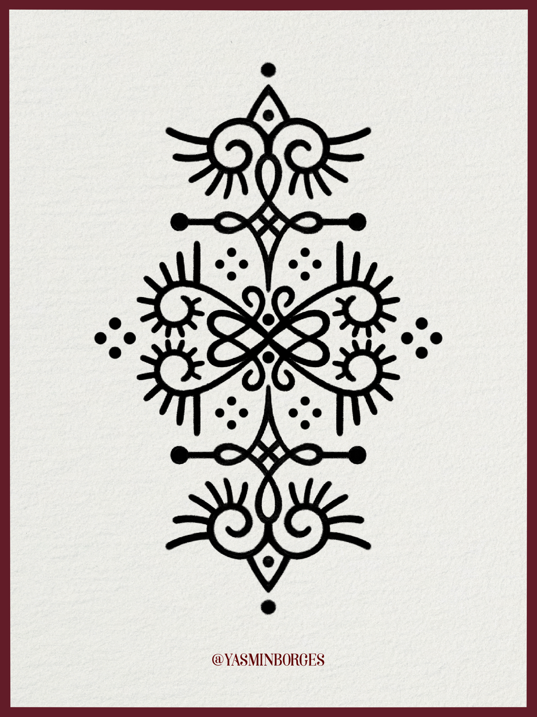 Exclusive Ornamental Tattoo by Yasmin – One-off Symmetrical Flash