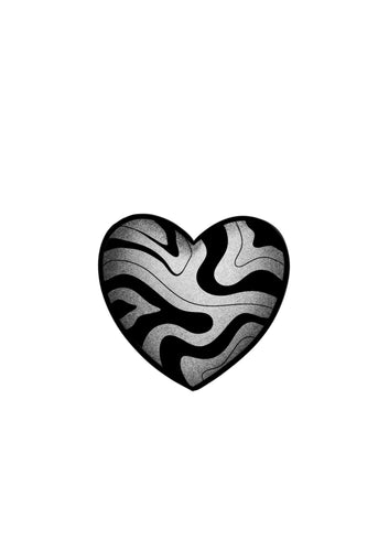 Symmetrical heart tattoo flash with rhythmic shading by Mateus Luis