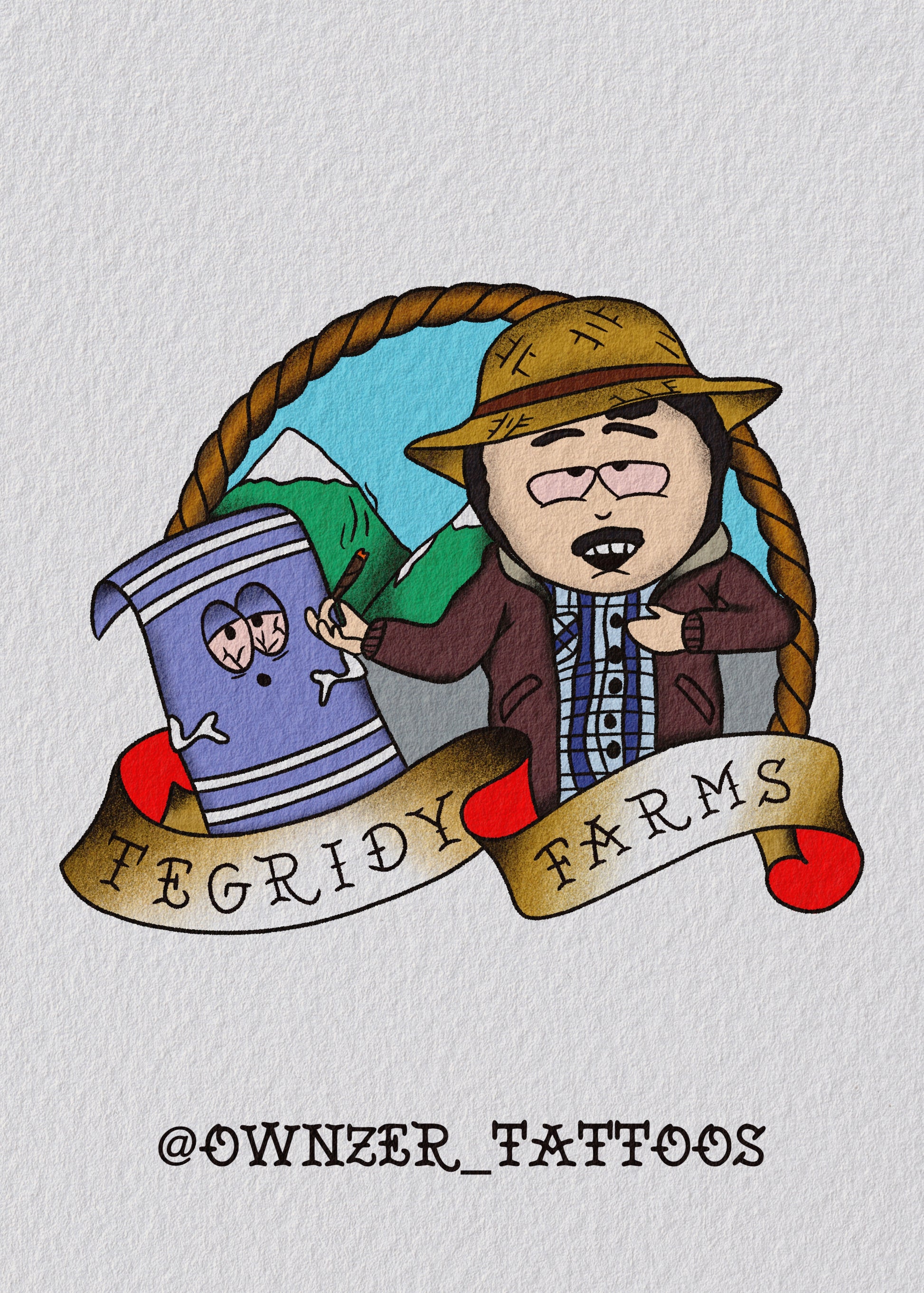 Tegridy Farms Tattoo Design by Eoin – Cartoon-Inspired Flash at The Ink Factory Dublin

