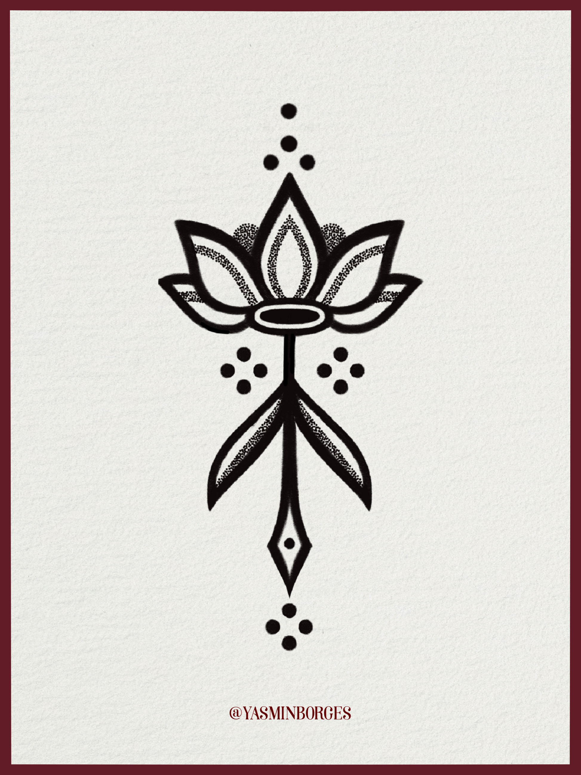 Wildflower II fine line floral tattoo design by Yasmin Borges – available at The Ink Factory Dublin